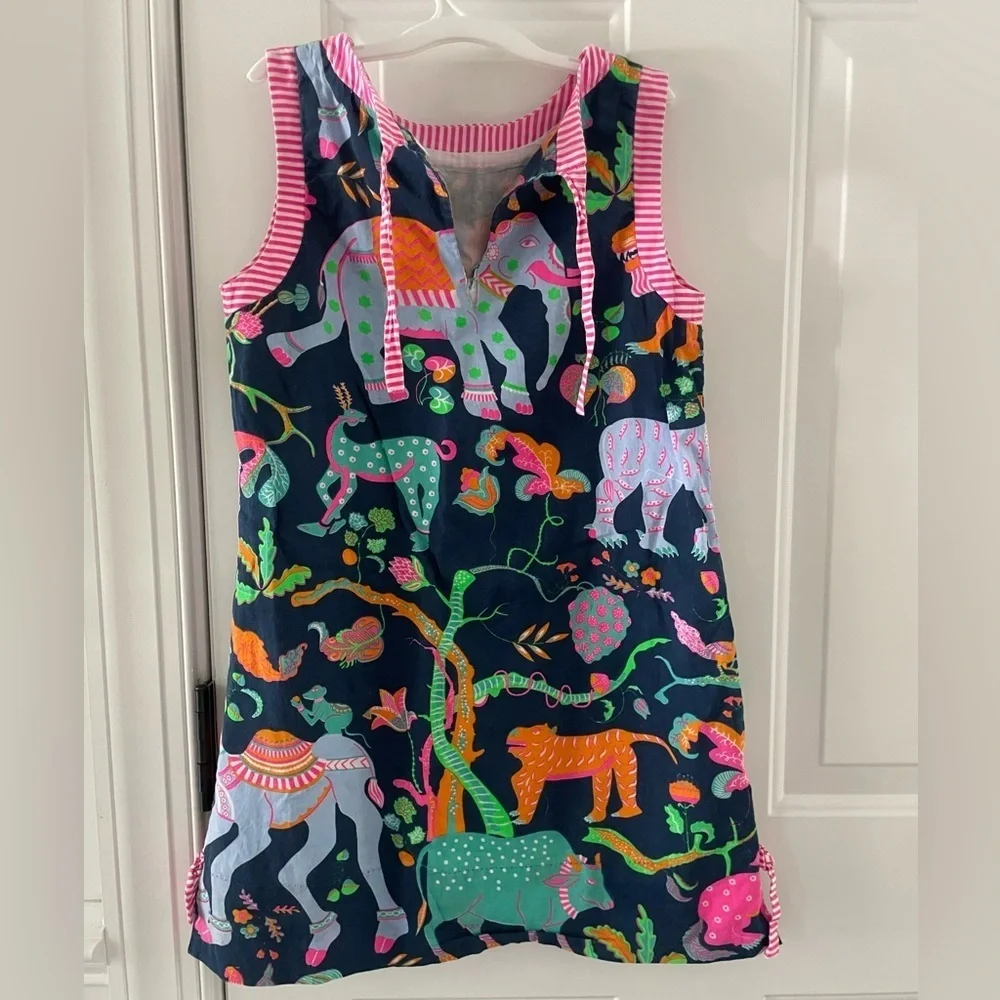 Gretchen Scott Animal KingdomGirls Sleeveless Dress  Size 10/12 Multi/Blue